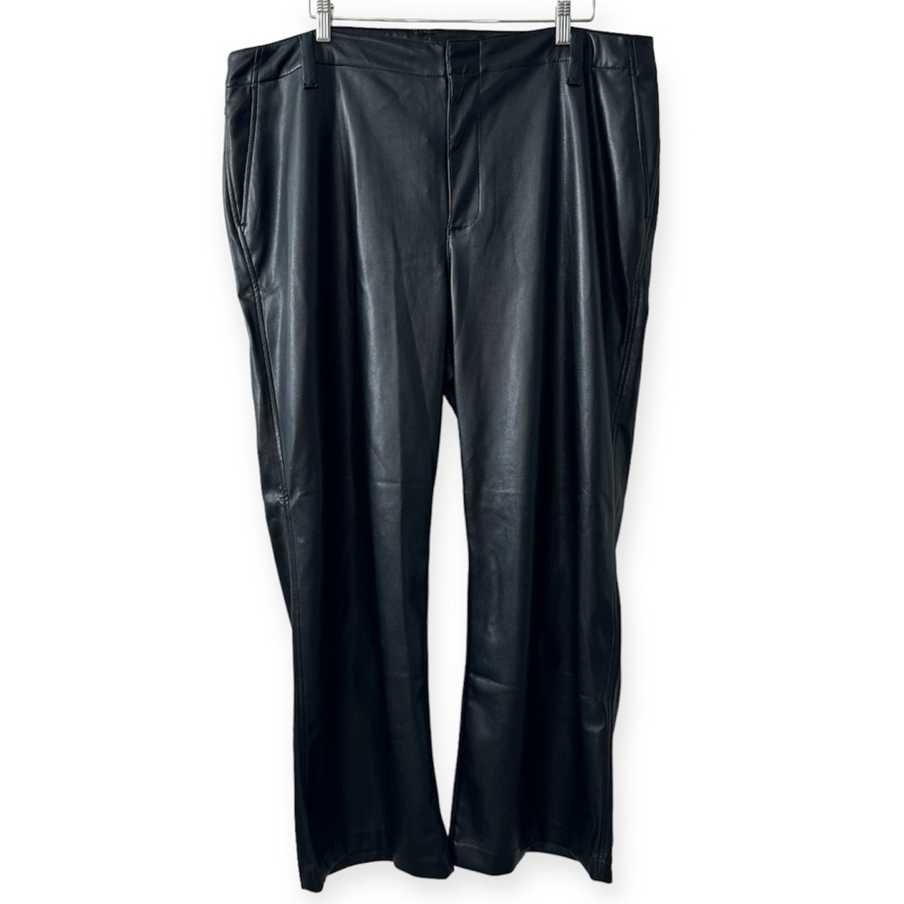 Gap Mid Rise Vegan Leather Loose Fit Wide Leg Pants size 20 NWT